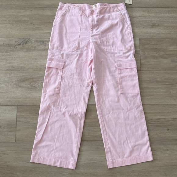 Universal Thread Cotton Spandex PINK High-Rise Cargo Pants Women's 16 NEW - Picture 1 of 15
